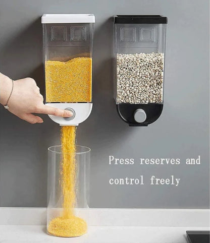 Wall Mounted Rice Container and Dry Food Dispenser